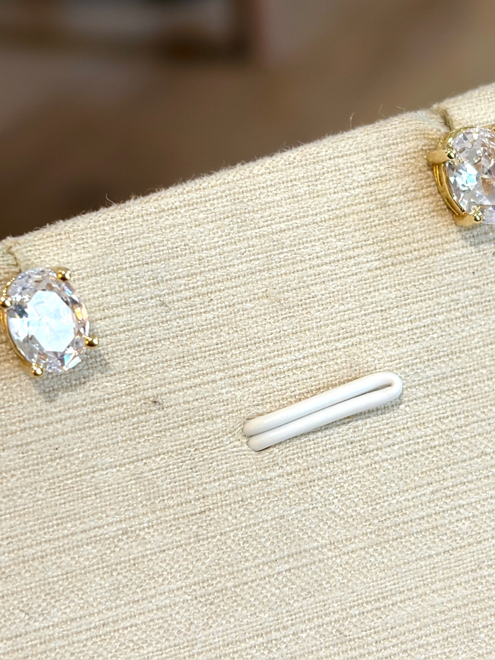 New 8mm Gold Tone clear CZ Oval Bezel Minimalist Stud earrings with 4 prongs